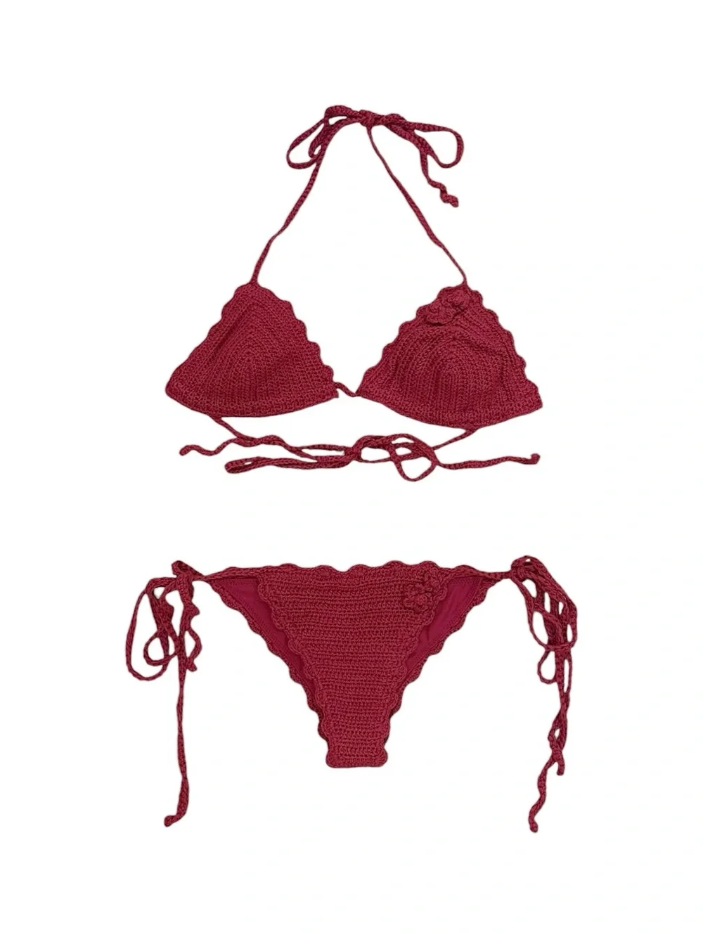 NWOT RARE FRANKIE’S BIKINIS Chloe Top & Mackenzie Bottoms Bikini Set in Ruby